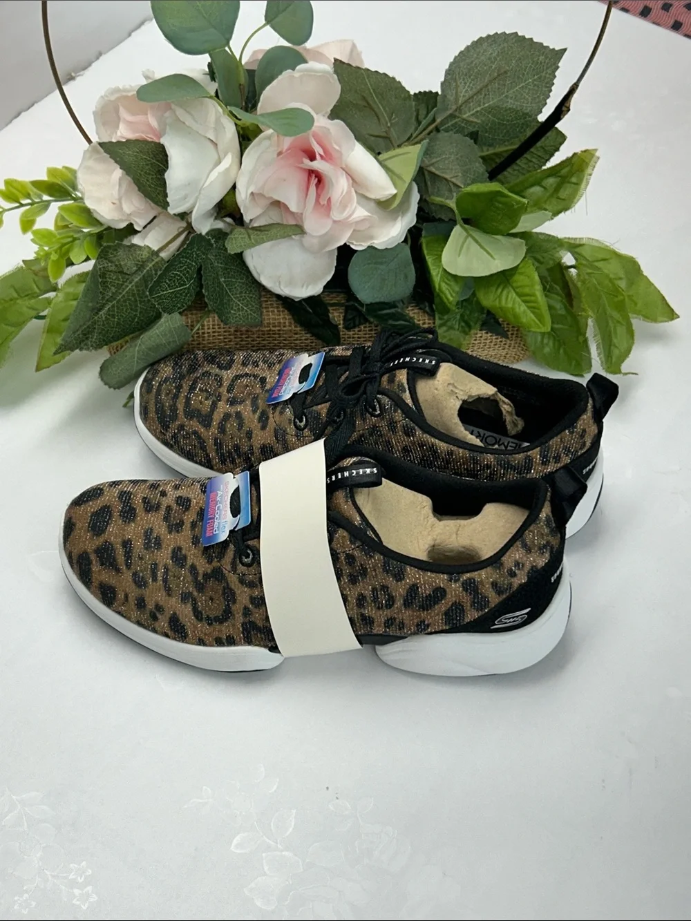 Skechers Women’s Leopard Print Slip-On Sneakers - Black & Brown